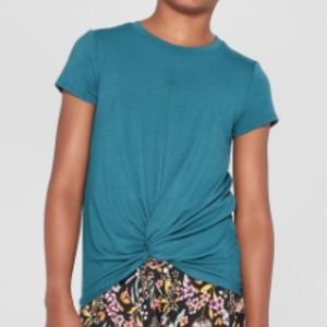 NEW Art Class Teal Tie Front T-shirt